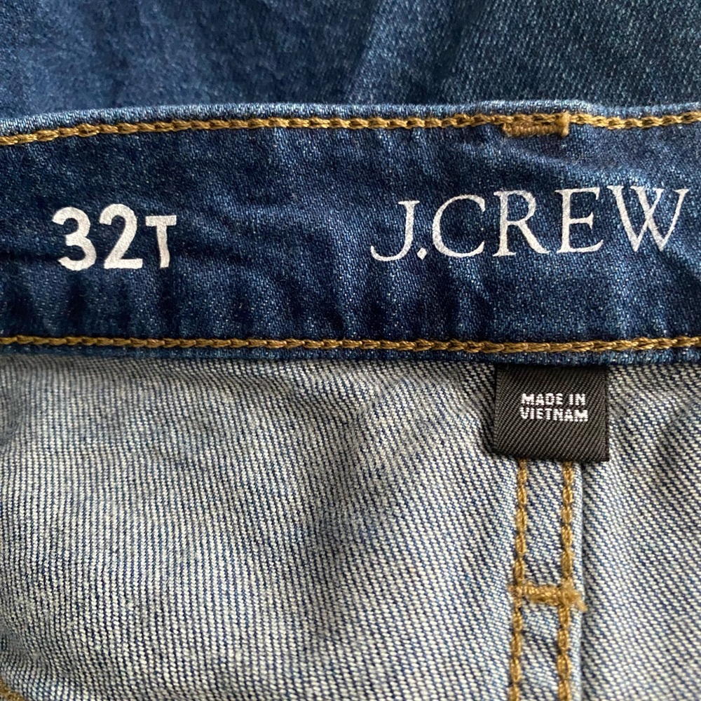 J. Crew Women's High-Rise Denim Wide Leg Trouser Blue Jeans Size 32T - Picture 9 of 11
